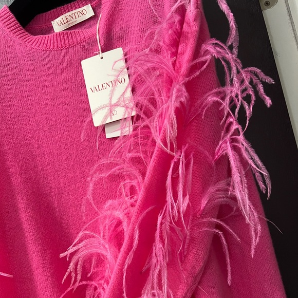 Valentino ostrich feather virgin wool sweater NWT - Picture 2 of 5